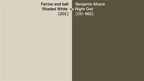 Farrow And Ball Shaded White 201 Vs Benjamin Moore Night Owl Cc 662