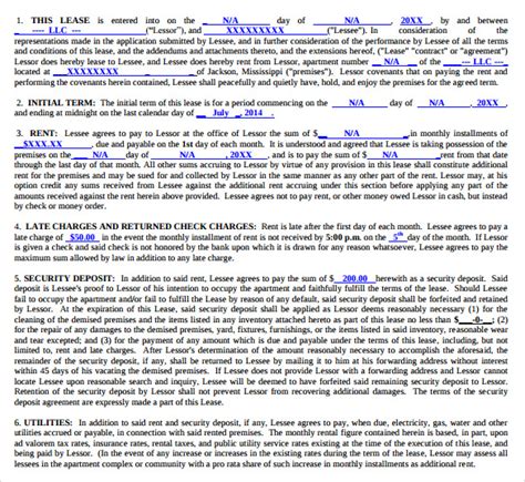 9 Apartment Lease Agreement Templates Samples Examples And Format Sample Templates