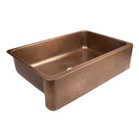 Lange Farmhouse Copper Kitchen Sink by Sinkology