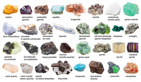 Set from raw gemstones and crystals with names Stock Photo by ©vvoennyy ...