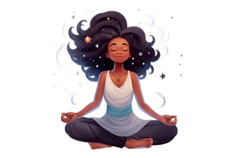 African Black Woman Meditating Yoga Graphic by The Cliparts Library ...