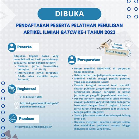 Surat Pengumuman Pendaftaran Pelatihan Artikel Pusat Publikasi Ilmiah