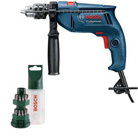 Bosch Impact Drill Gsb With Piece Screwdriver Dispenser Set