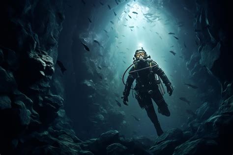 Um Mergulhador Fica Preso Ao Explorar Uma Caverna No Oceano