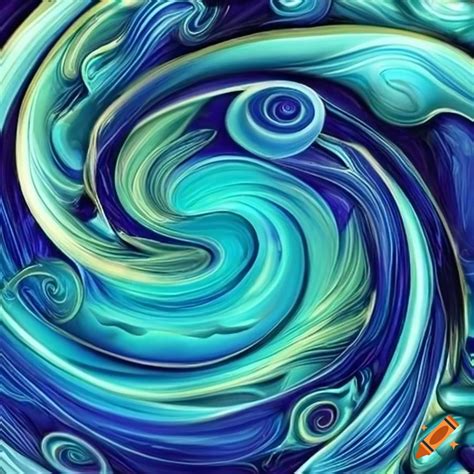 Blue And Turquoise Swirls In An Abstract Art On Craiyon