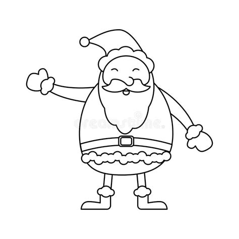 Papai Noel Desenho Preto E Branco - Desenhos Animados De Papai Noel Do Natal Preto E Branco Ilustração do ...
