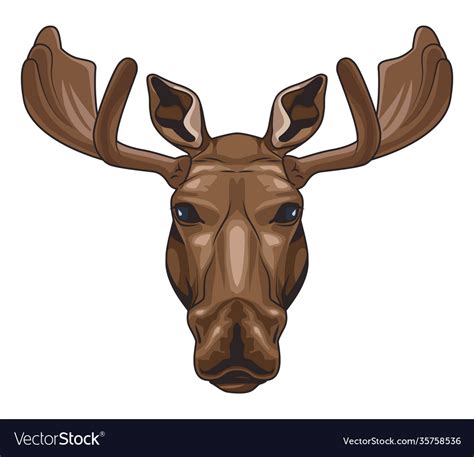 Moose animal wild head colorful character icon Vector Image