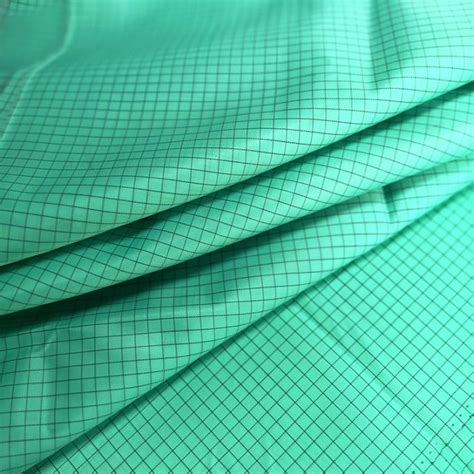 Polyester Mm Grid Anti Static Esd Fabrics Taffeta Stripe For Esd Garment