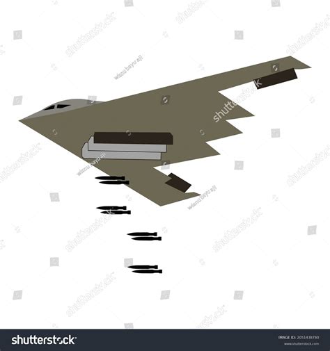 B2 Spirit Bomber Airplane Dropping Bomb Stock Vector Royalty Free