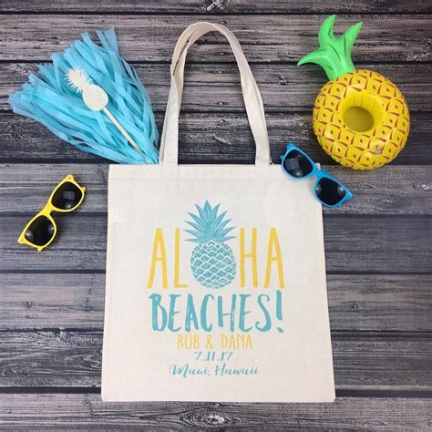 Aloha Beaches Hawaii Bachelorette Party Tote Wedding Welcome Etsy