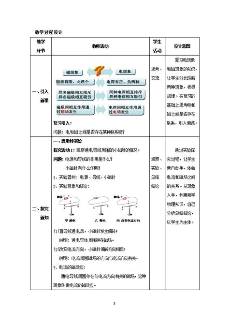 人教版九年级物理全册同步教案：第20章 电与磁 第2节 电生磁 教案中心 初中物理在线