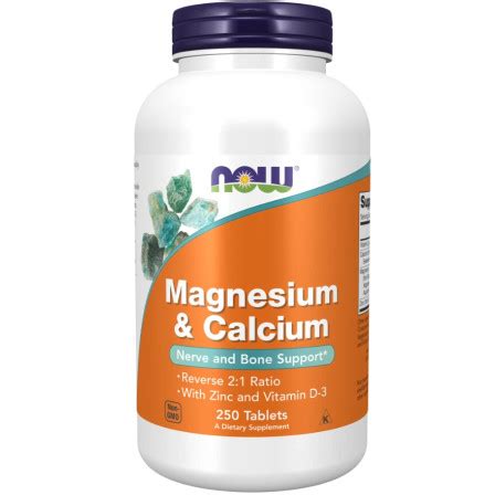 NOW Foods Magnesium and Calcium With Zinc and Vitamin D3 250 tabs ...