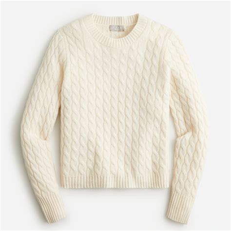 J Crew Cashmere Cable Knit Crewneck Sweater For Women Vneck Sweater