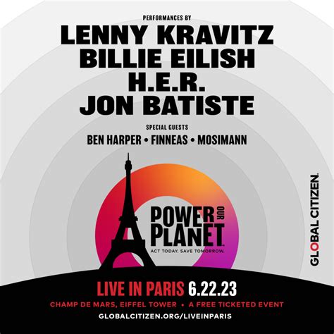 Global Citizen Announces Power Our Planet Live In Paris