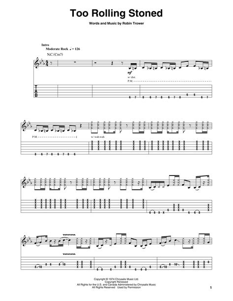 Too Rolling Stoned by Robin Trower - Guitar Tab Play-Along - Guitar ...