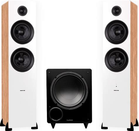 Fluance Ai81 Powered Floorstanding Speakers Bamboo Db10 10 Powered