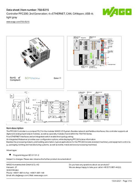 Fillable Online Data Sheetitem Number Controller Pfc Nd