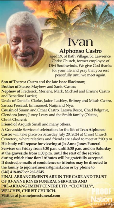 Ivan Castro Jo Anne Jones Funeral Services