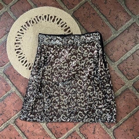 Zara Skirts Zara Trf Collection Sequin Cheetah Leopard Mini Skirt