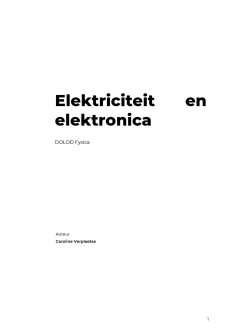 Theorie Bmlt Bdhhdudhd Elektriciteit En Elektronica Dolod