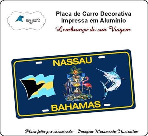 placa de Carro Decorativa em Alumínio Lembrança Nassau no Elo7 A3