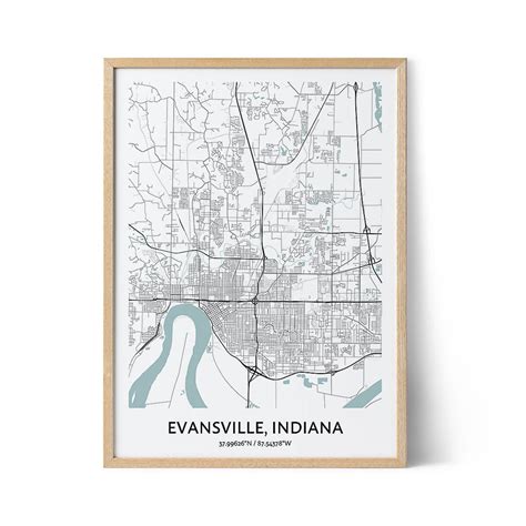 Evansville Map Poster - Your City Map Art - Positive Prints