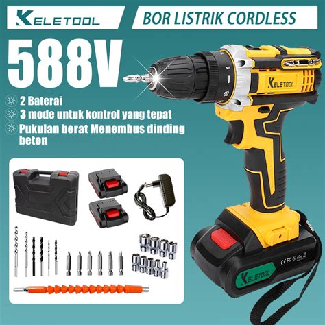 Jual Bor Baterai Cordless Screwdriver Batrai Impact Drill Bor Cas