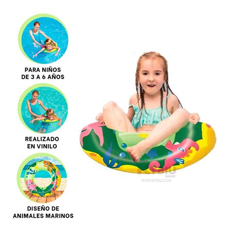 Ripley FLOTADOR ARO PARA NIÑOS DISEÑO ANIMALITOS MARINOS VERDE