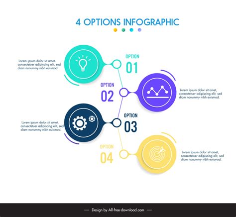 4 Options Infographic Template Circles Connection Vectors Images