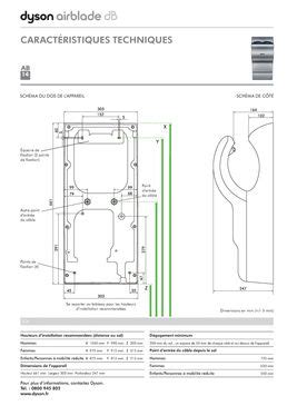 Telechargement documentation technique Sèche mains Dyson Airblade dB