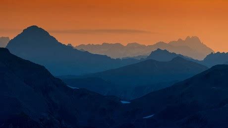 Morning Atmosphere Staggered Mountain Ranges Dawn Editorial Stock Photo