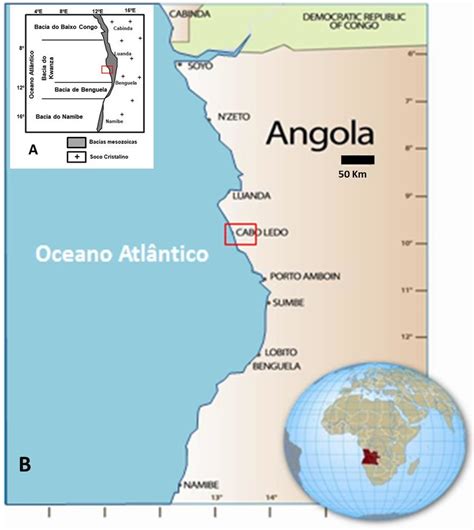 1 Localização da área de estudo A Bacias costeiras angolanas Quesne