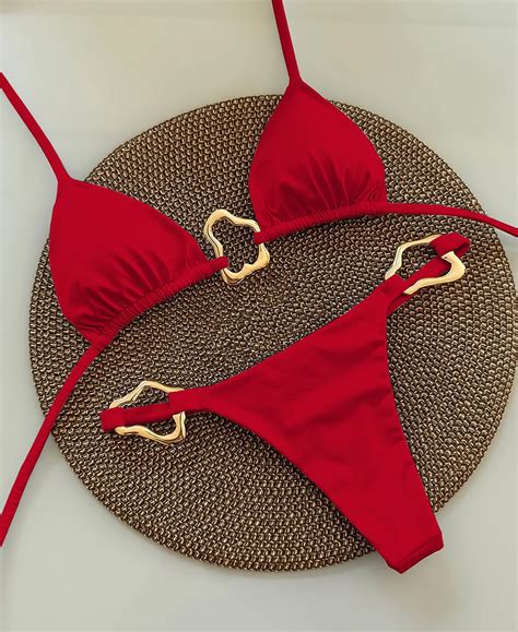 Sexy Halter Micro Bikini 2024 Women Swimsuit Solid Swimwear Thong