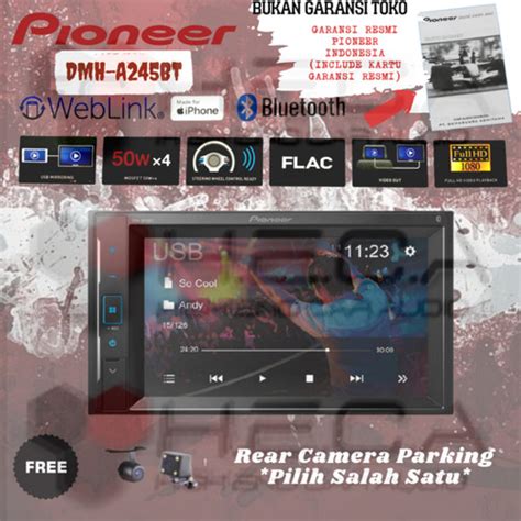 Jual Pioneer DMH A245BT Head Unit Double Din DMH A245 BT Tape Audio