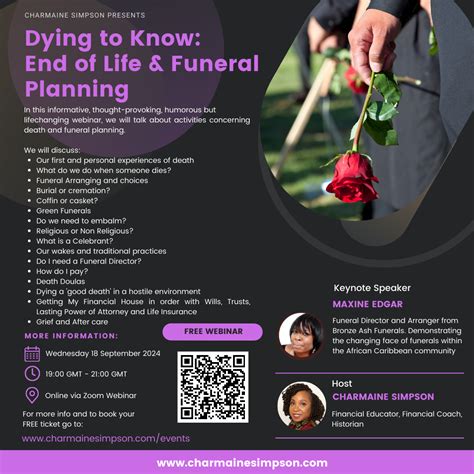 Free Webinar Dying To Know End Of Life And Funeral Planning Wed 18