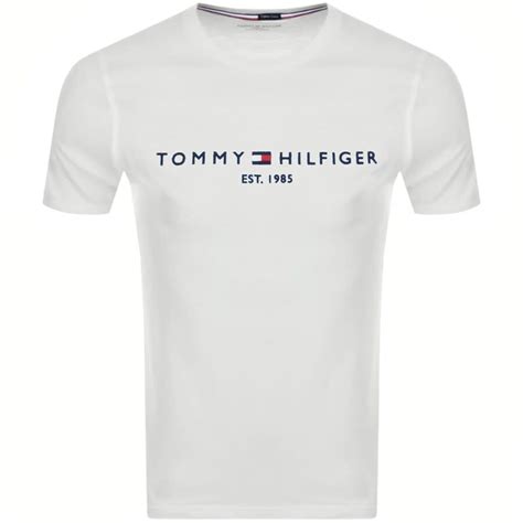 Tommy Hilfiger Logo T Shirt White | Mainline Menswear United States