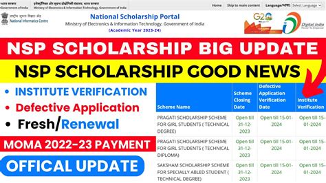 Nsp Scholarship Payment Update Nsp New Update Nsp