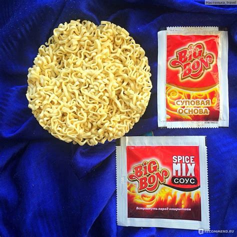 Лапша быстрого приготовления Big Bon Spice mix с острым соусом и ...