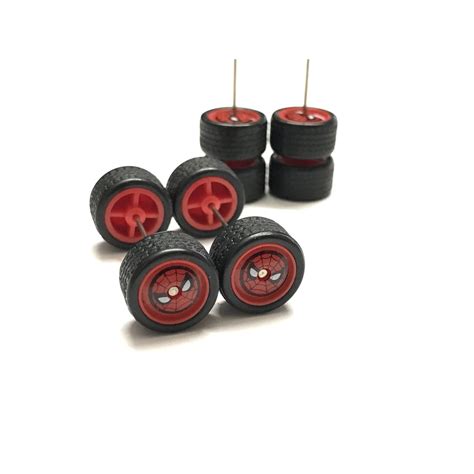 Z015 Hot Wheels Rubber Wheels Tayar Getah Spider Red 12mm Axle Long JDM 1 64 Shopee Malaysia