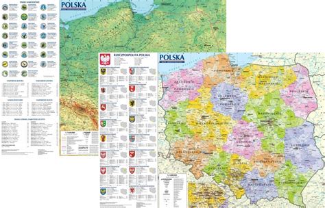 POLSKA MAPA FIZYCZNA ADMINISTRACYJNA PODKŁADKA 12207944379 Sklepy