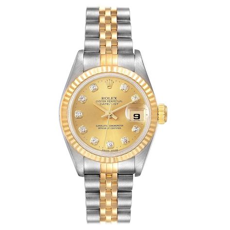 Rolex Yellow Gold Diamond Presidential Datejust 26mm Wristwatch At 1stdibs Womens Rolex