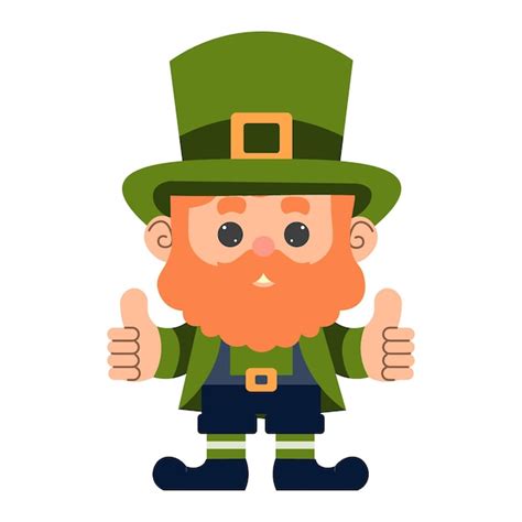 Premium Vector St Patricks Day Cute Cartoon Leprechaun On An Isolated