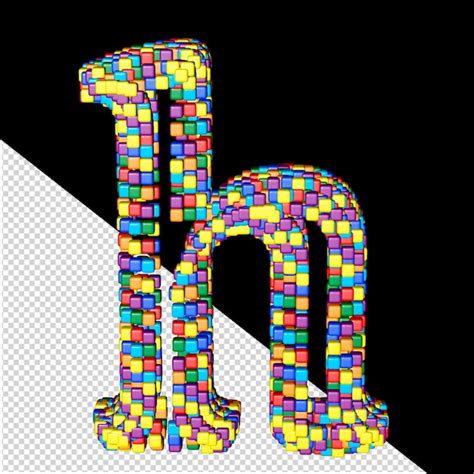 Lettres Color Es De Petits Cubes Lettre H Psd Premium