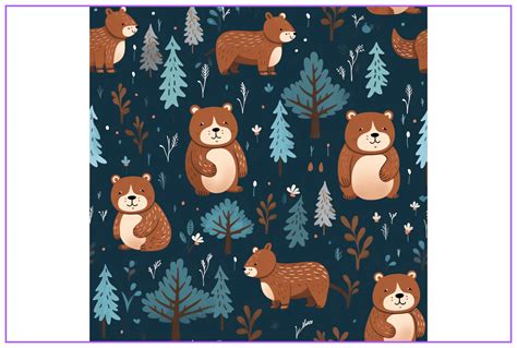 Bears Seamless Pattern Gr Fico Por Forhadx Creative Fabrica