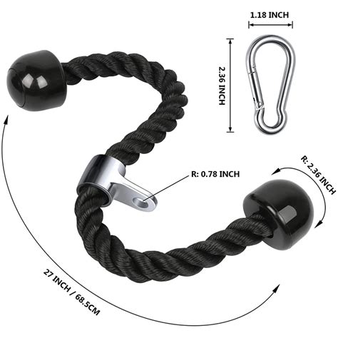 tricep rope push pull  cord  bodybuilding equipment allfitness
