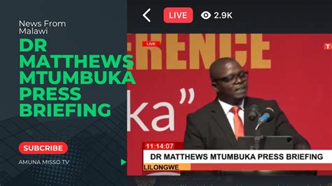 DR MATTHEWS MTUMBUKA UTM PRESS BRIEFING 2024 YouTube