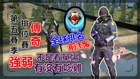 【free Fire我要活下去】第五賽季排位賽 排位傳奇，強弱不是看一場第幾名，而是看吃雞勝率 Youtube