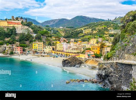 Xcaerial View Of Monterosso Al Mare Village Which Is Part Of The Famous