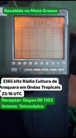 DX OT 3365 kHz Rádio Cultura de Araraquara Ondas tropicais de 90 Metros