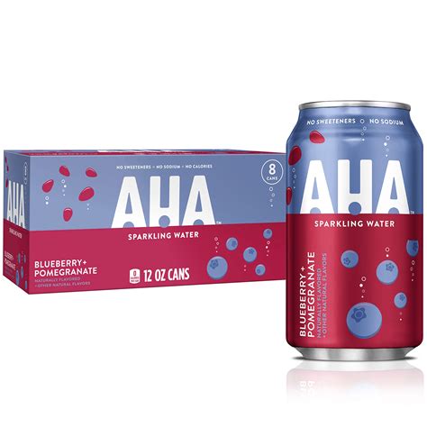 Aha Sparkling Water Blueberry Pomegranate Flavored Water Zero Calories